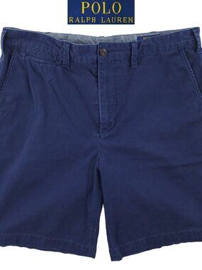 Polo Ralph Lauren Chino Shorts Pony Relaxed Fit Blue Men's "34" Actual 36 Waist